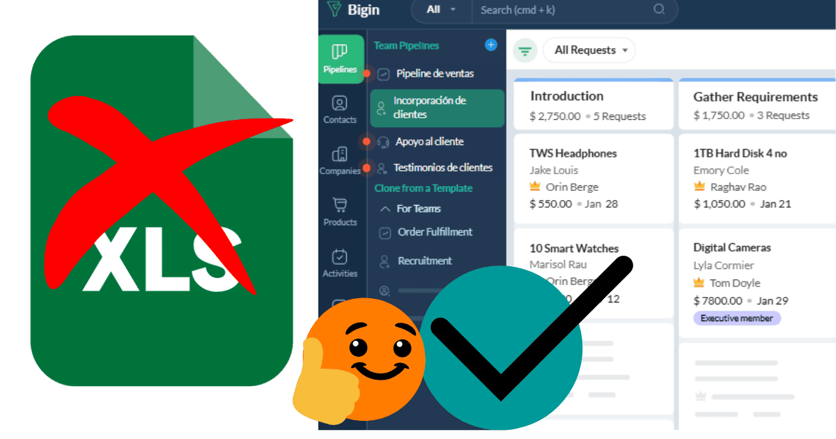  Zoho Bigin ayuda a los equipos a colaborar en la gestión de las relaciones con los clientes