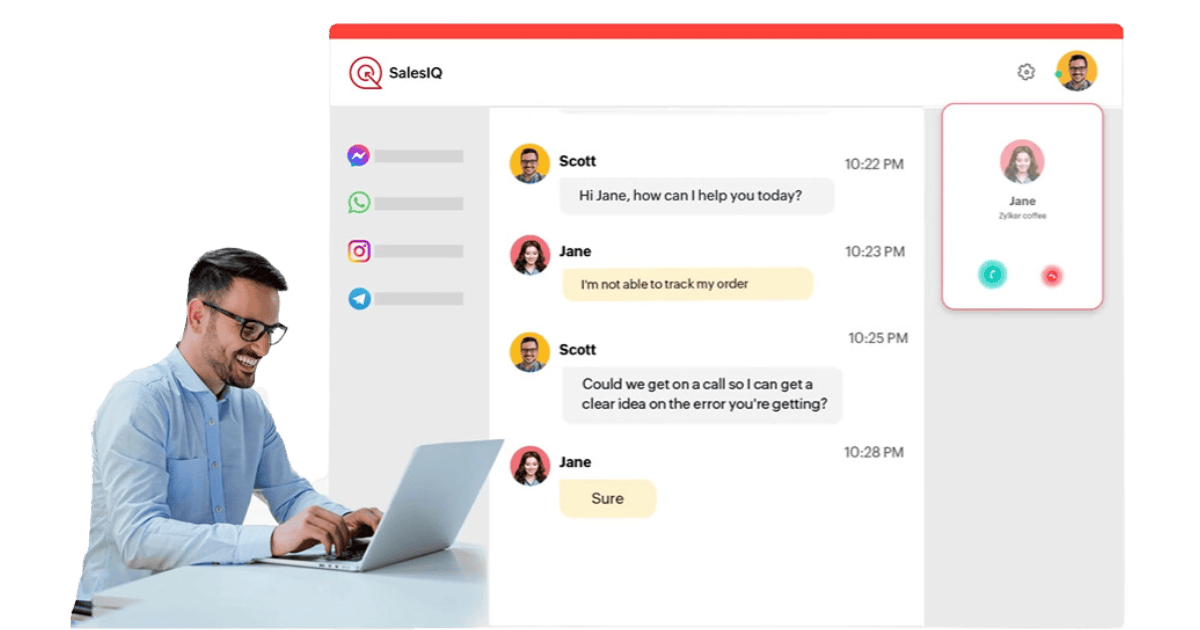 Mejora de la comunicación con Zoho SalesIQ