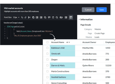 desarrollo de código Zoho CRM