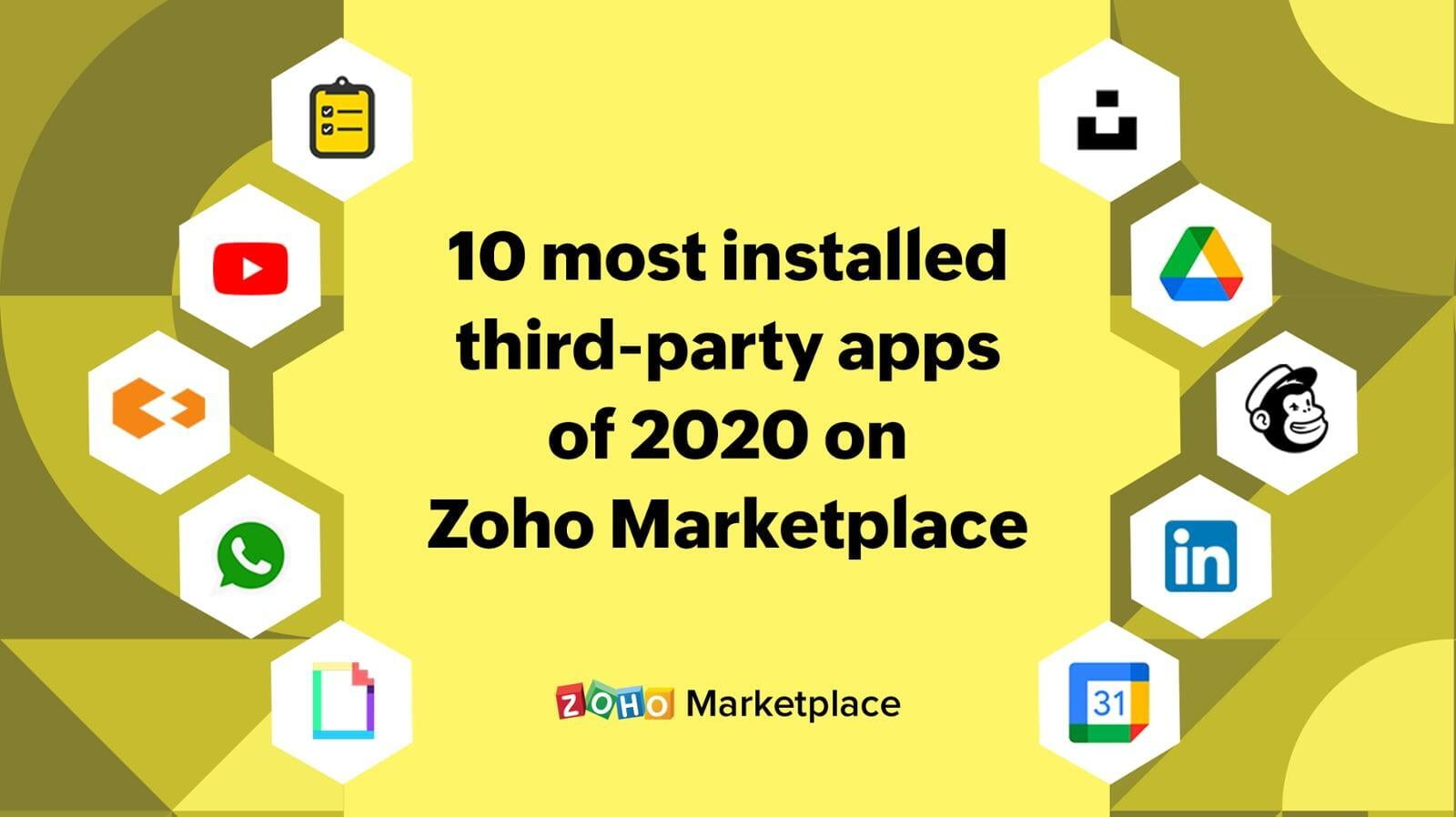 Las 10 aplicaciones de terceros más instaladas  de 2020 en Zoho Marketplace